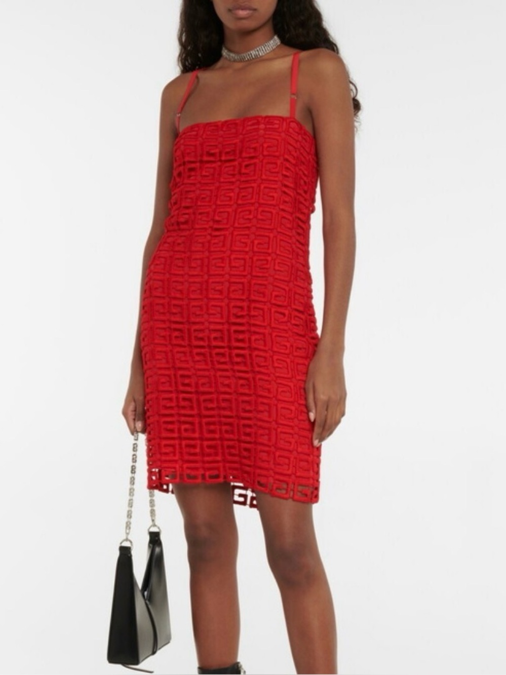 Givenchy Red Textured Strap Mini Dress - NWT